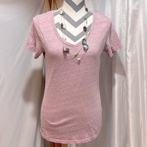 Pink Eddie Bauer V-Neck Soft Short Sleeve T-shirt